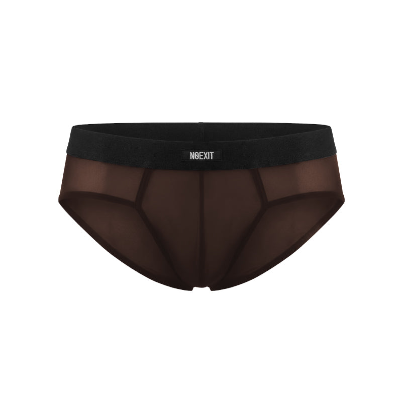 Men's Sheer Vintage Briefs  | Precision Contour Fit  | NOEXIT - Cocoa Brown
