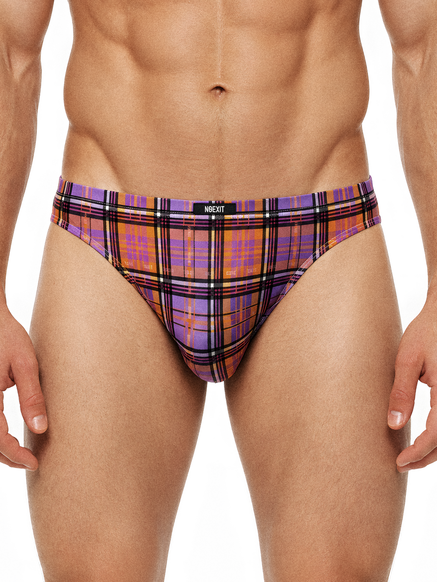 Men's Glossy Monogram Bikini Briefs | Signature Print | NOEXIT - Sunset Mood Print